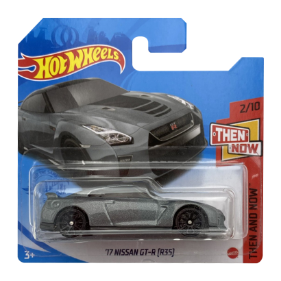 Машинка Базова Hot Wheels '17 Nissan GT-R (R35) Then and Now 1:64 GTC70 Grey - Retromagaz