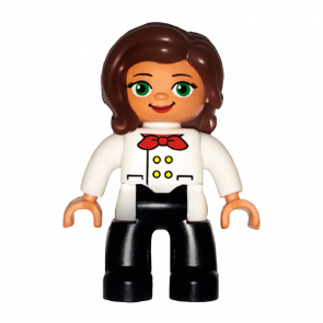 Фигурка Lego Girl Black Legs White Chefs Top Duplo 47394pb256 Б/У