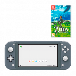 Набор Консоль Nintendo Switch Lite 32GB (045496452650) Grey Б/У + Игра The Legend of Zelda Breath of The Wild Русская Озвучка Б/У