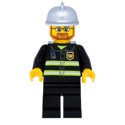 Фигурка Lego Fire 973pb0300 Reflective Stripes Silver Fire Helmet City cty0087 Б/У - Retromagaz