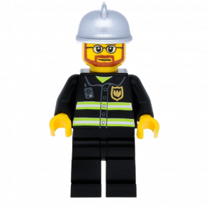 Фигурка Lego Fire 973pb0300 Reflective Stripes Silver Fire Helmet City cty0087 Б/У - Retromagaz