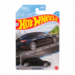 Тематическая Машинка Hot Wheels Tesla Model 3 Luxury Sedans 1:64 HDH14 Black - Retromagaz