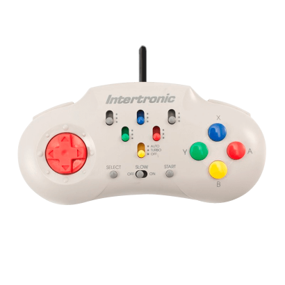 Геймпад Проводной Intertronic SNES Turbo Buttons Grey Б/У - Retromagaz