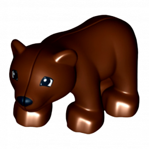 Фигурка Lego Animals Bear Baby Cub with Black Muzzle Duplo bearcubc01pb01 Reddish Brown Б/У - Retromagaz