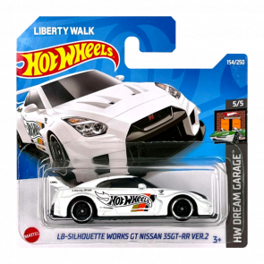 Машинка Базовая Hot Wheels Liberty Walk LB-Silhouette Works GT Nissan 35GT-RR Ver.2 Dream Garage 1:64 HCX49 White - Retromagaz