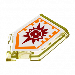 Плитка Lego Модифицированная Декоративная 4шт Pentagonal Nexo Power Shield Pattern Target Blaster 2 x 3 22385pb025 6132187 Trans-Yellow Б/У