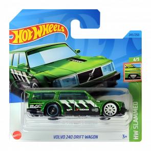 Машинка Базовая Hot Wheels Volvo 240 Drift Wagon Super Treasure Hunt STH Slammed 1:64 HKL19 Green - Retromagaz