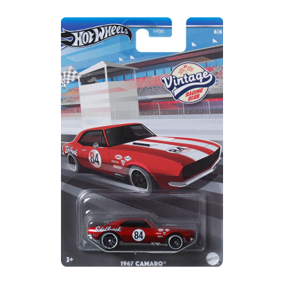 Тематична Машинка Hot Wheels 1967 Camaro Chase Vintage Racing Club 1:64 HRT81/HRV05 Red - Retromagaz