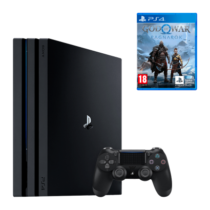 Набор Консоль Sony PlayStation 4 Pro CUH-72xx 1TB Black Б/У + Игра God of War: Ragnarok Русская Озвучка Новый - Retromagaz