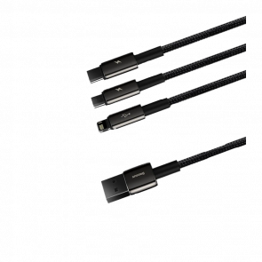 Кабель Baseus Tungsten 3 in 1 USB 2.0 - Lightning + Micro-USB + USB Type-C 1.5m - Retromagaz