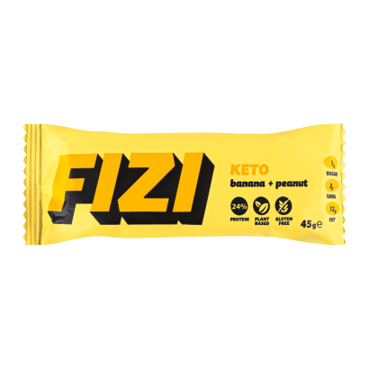 Батончик Fizi Протеиновый Keto Banana & Peanut 45g - Retromagaz