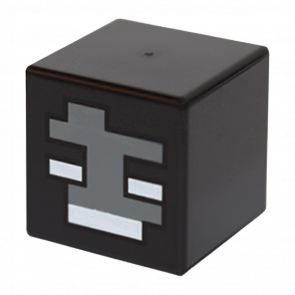 Фігурка Lego Minecraft 2шт Head Modified Cube with Pixelated Dark Bluish Gray Face Games 19729pb011 Б/У