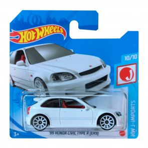 Машинка Базова Hot Wheels '99 Honda Civic Type R (EK9) J-Imports 1:64 GRX62 White - Retromagaz