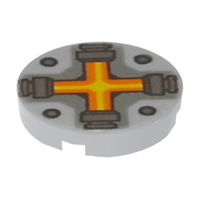 Плитка Lego Кругла Декоративна 10шт Bottom Stud Holder with Orange and Yellow Cross Pattern 2 x 2 14769pb087 6132542 Light Bluish Grey Б/У - Retromagaz