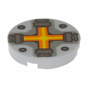 Плитка Lego Кругла Декоративна 10шт Bottom Stud Holder with Orange and Yellow Cross Pattern 2 x 2 14769pb087 6132542 Light Bluish Grey Б/У - Retromagaz