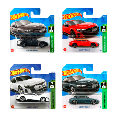 Набор Машинка Базовая Hot Wheels Audi RS E-Tron GT HKH58 Dark Grey + HCX39 Red + HCR99 Grey + HTB81 White - Retromagaz