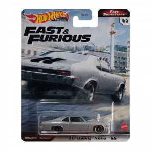 Машинка Premium Hot Wheels '70 Chevy Nova SS Fast & Furious 1:64 GRK50 Grey - Retromagaz