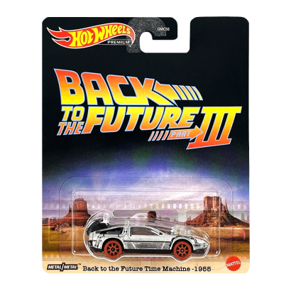 Машинка Premium Hot Wheels Back to the Future Time Machine - 1955 DMC Delorean Rep. Entertainment 1:64 HCP22 Silver - Retromagaz