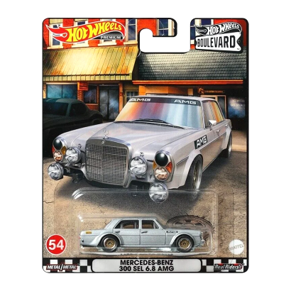 Машинка Premium Hot Wheels Mercedes-Benz 300 SEL 6.8 AMG Boulevard 1:64 HCR14 Grey - Retromagaz