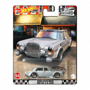 Машинка Premium Hot Wheels Mercedes-Benz 300 SEL 6.8 AMG Boulevard 1:64 HCR14 Grey - Retromagaz