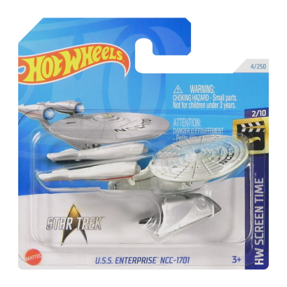 Машинка Базова Hot Wheels Star Trek U.S.S. Enterprise NCC-1701 Screen Time 1:64 HTB32 White - Retromagaz