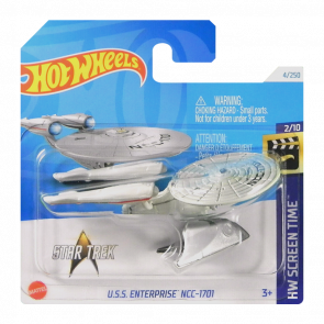 Машинка Базовая Hot Wheels Star Trek U.S.S. Enterprise NCC-1701 Screen Time 1:64 HTB32 White - Retromagaz