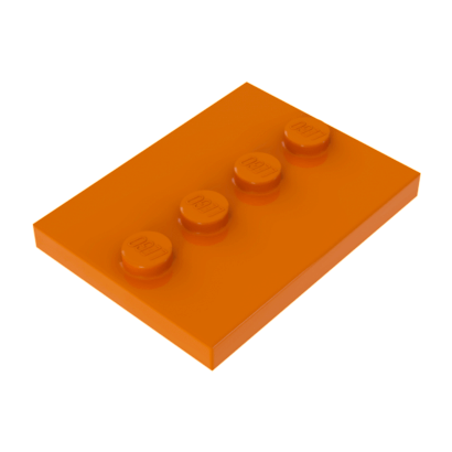 Плитка Lego Модифікована 4шт 4 Studs in Center 3 x 4 88646 17836 6224537 Orange Б/У - Retromagaz