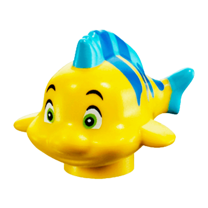 Фигурка Lego Вода Fish Little Mermaid with Blue Stripes Lime Eyes Animals 15679pb03 6056851 Yellow Б/У - Retromagaz