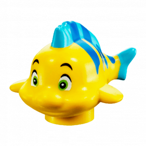 Фигурка Lego Вода Fish Little Mermaid with Blue Stripes Lime Eyes Animals 15679pb03 6056851 Yellow Б/У - Retromagaz