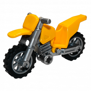 Транспорт Lego Мотоцикл Dirt Bike Flat Silver Chassis and Wheels 50860c07 6186539 50859b 6055651 Bright Light Orange Б/У - Retromagaz