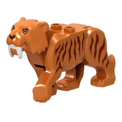 Фигурка Lego Земля Saber-Toothed Tiger Yellow Eyes Long Teeth and Reddish Brown Stripes Animals bb0787c03pb01 1 6225509 Medium Nougat Новый - Retromagaz