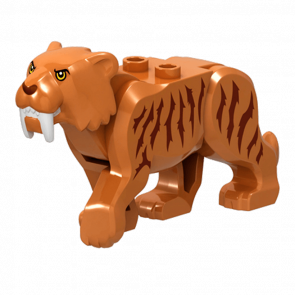 Фигурка Lego Земля Saber-Toothed Tiger Yellow Eyes Long Teeth and Reddish Brown Stripes Animals bb0787c03pb01 1 6225509 Medium Nougat Новый