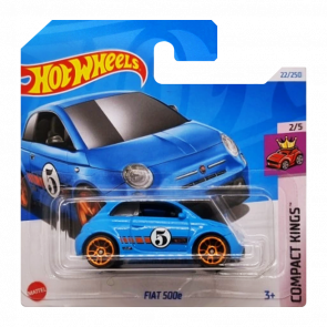 Машинка Базовая Hot Wheels Fiat 500e Compact Kings 1:64 HTD03 Blue - Retromagaz