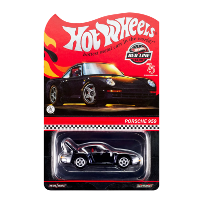 Машинка Premium Hot Wheels Porsche 959 Red Line Club RLC 1:64 HNL18 Black - Retromagaz