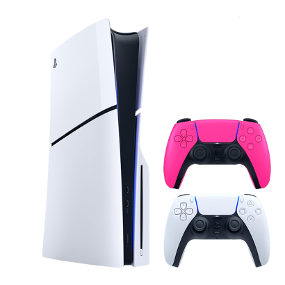 Набор Консоль Sony PlayStation 5 Slim Blu-ray 1TB White Новый + Геймпад Беспроводной DualSense Pink - Retromagaz