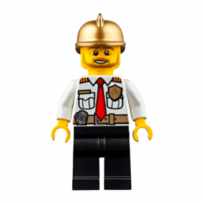 Lego Фигурка City Fire Chief Начальник Пожарной Части cty0350 1 Ориг Б\У О - Retromagaz