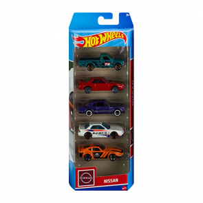 Машинка Базовая Hot Wheels 5шт Datsun 620 / Nissan Skyline GT / Skyline HT / Silvia / Fairlady Nissan 1:64 HLY73 Red - Retromagaz