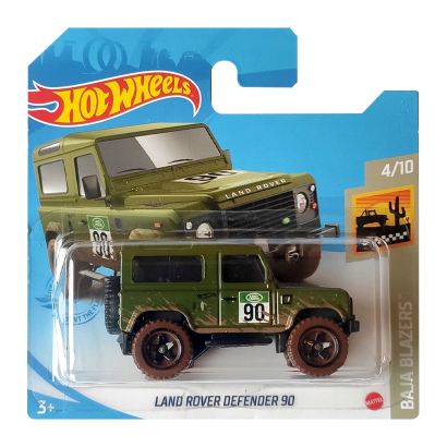 Машинка Базовая Hot Wheels Land Rover Defender 90 Baja Blazers 1:64 GRX66 Green - Retromagaz