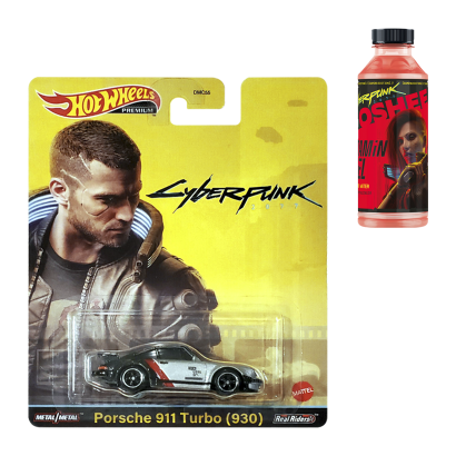 Набор Машинка Premium Hot Wheels Cyberpunk 2077 Porsche 911 HCP04 + Напиток Vitamin Fuel Cherry & Ginger - Retromagaz