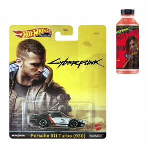 Набор Машинка Premium Hot Wheels Cyberpunk 2077 Porsche 911 HCP04 + Напиток Vitamin Fuel Cherry & Ginger - Retromagaz