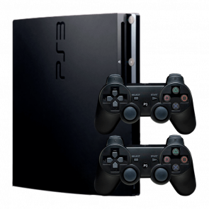 Набор Консоль Sony PlayStation 3 Slim 320GB Black Б/У  + Геймпад Беспроводной RMC Новый - Retromagaz