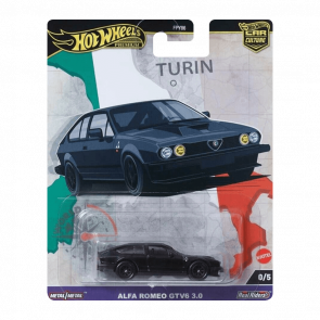 Машинка Premium Hot Wheels Alfa Romeo GTV6 3.0 Chase World Tour 1:64 HRV83 Black - Retromagaz