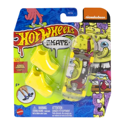 Скейт и Обувь для Пальчиков Hot Wheels SpongeBob 1:64 HVV67 Yellow - Retromagaz