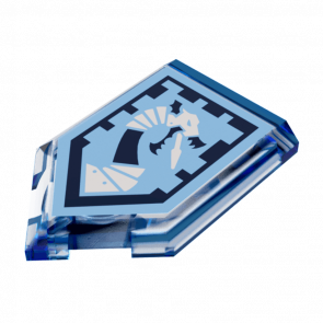 Плитка Lego Модифікована Декоративна 2шт Pentagonal Nexo Power Shield Pattern Iron Dragon 2 x 3 22385pb063 6172152 Trans-Dark Blue Б/У