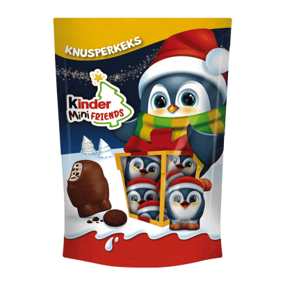 Конфеты Kinder Шоколадные Mini Friends Penguin с Хрустящим Печеньем 122g - Retromagaz