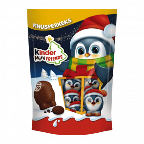 Цукерки Kinder Шоколадні Mini Friends Penguin з Хрустким Печивом 122g - Retromagaz