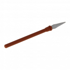 Оружие Lego Копье Pike Elaborate with Flat Silver Tip 90391pb03 6199199 Reddish Brown Б/У