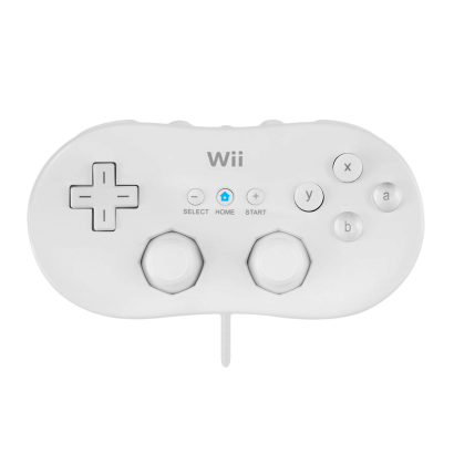 Геймпад Дротовий Nintendo Wii RVL-005 Classic Controller White 1m Б/У - Retromagaz