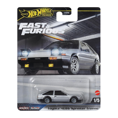 Машинка Premium Hot Wheels Toyota AE86 Sprinter Trueno Fast & Furious 1:64 HVR61 Grey - Retromagaz