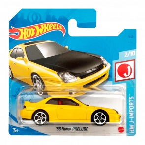 Машинка Базовая Hot Wheels '98 Honda Prelude J-Imports 1:64 GTB05 Yellow - Retromagaz